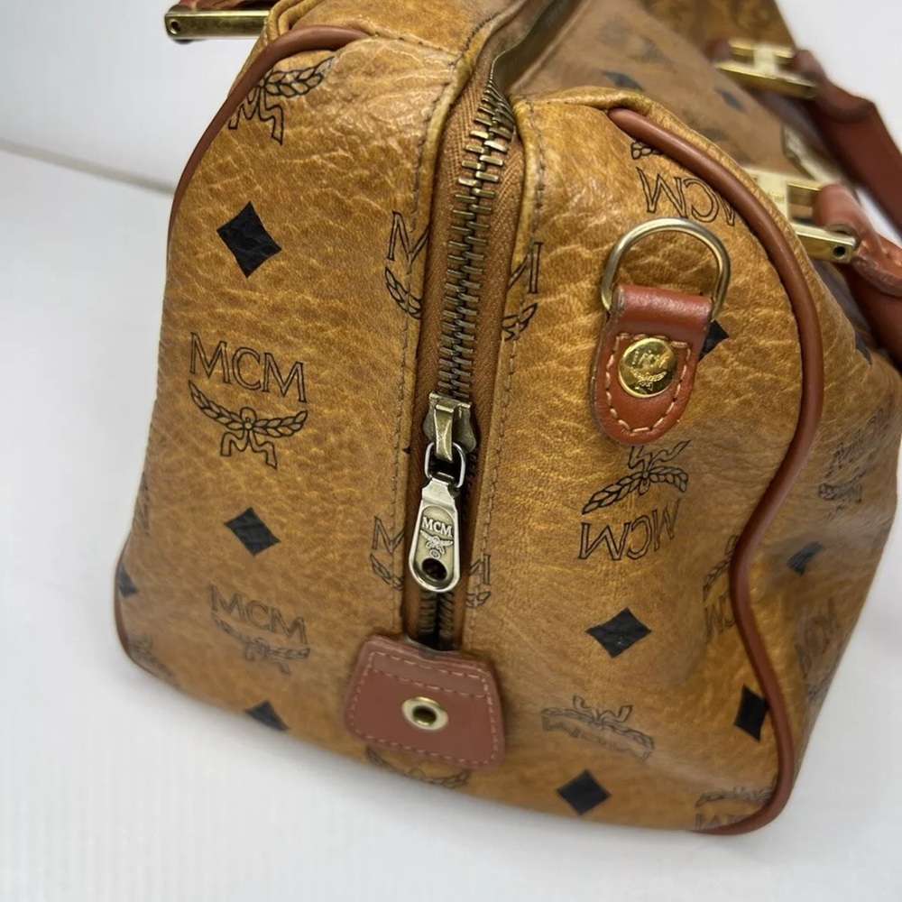 MCM Monogrammed Boston Leather Bag - Picture 8 of 13